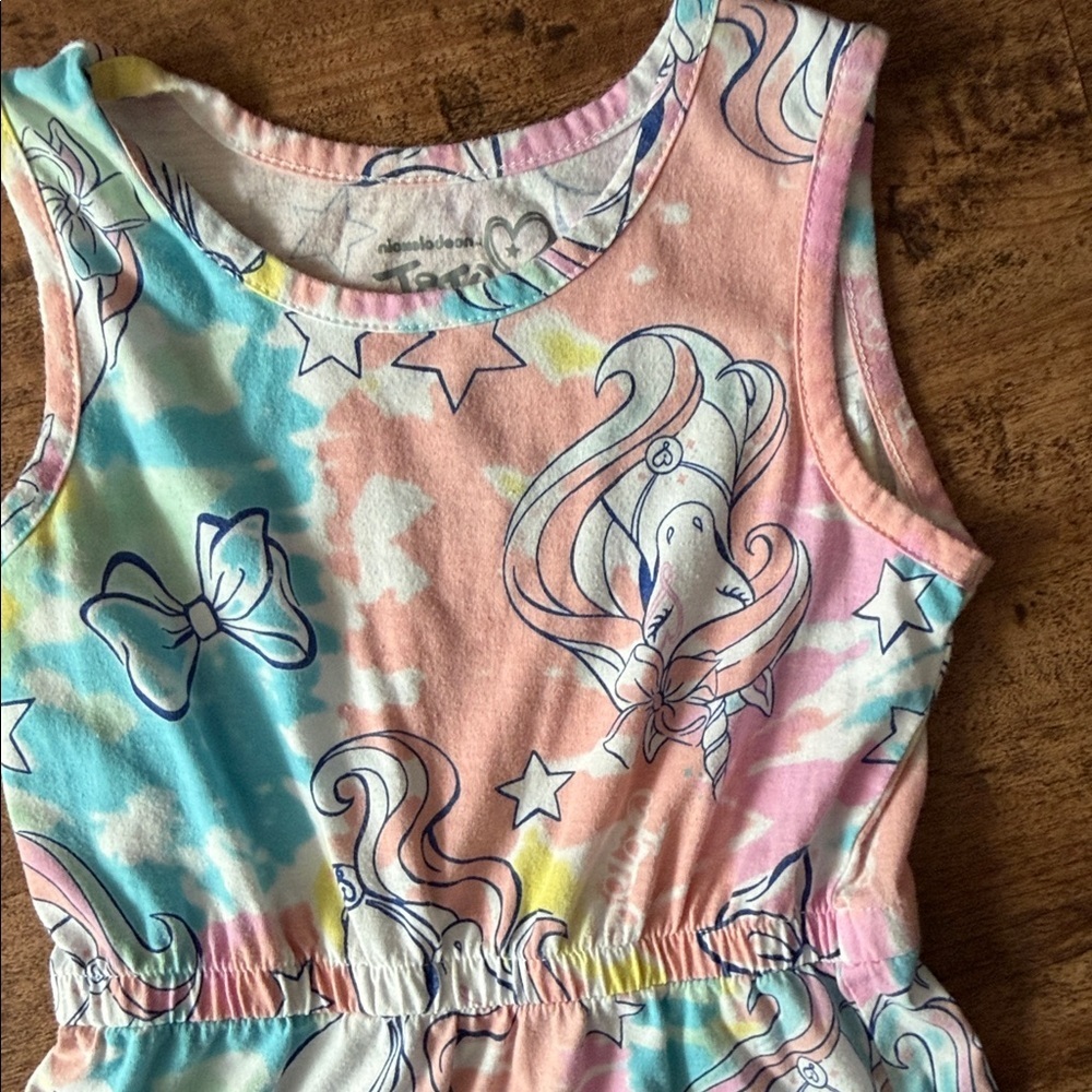 Colorful Unicorn Kids Dress size 7/8 - Picture 3 of 4